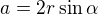 $a=2r\sin \alpha $