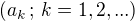 $(a_k\,;\, k = 1,2, ...)$