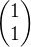 $\begin{pmatrix} 1 \\ 1 \end{pmatrix}$