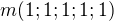 $m(1;1;1;1;1)$