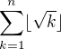 $\sum_{k=1}^{n}\lfloor{\sqrt{k}}\rfloor$