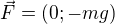 $\vec{F}=(0;-mg)$