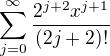 kopírovat do textarea $\sum_{j=0}^{\infty}\frac{2^{j+2}x^{j+1}}{(2j+2)!}$