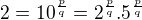 $2 = 10^{\frac{p}{q}} = 2^{\frac{p}{q}}.5^{\frac{p}{q}}$