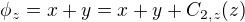 $\phi_z=x+y=x+y+C_{2,z}(z)$