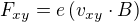 $F_{xy} = e\left(v_{xy} \cdot B\right)$