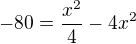 $-80=\frac{x^2}{4}-4x^2$