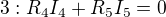 $3: R_{4}I_{4}+R_{5}I_{5}=0$