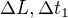 $\Delta L, \Delta t_{1}$