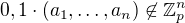 $0,1\cdot (a_1, \ldots, a_n)\not \in \mathbb{Z}_p^n$