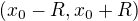 $(x_0-R,x_0+R)$