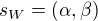 $s_{W}=(\alpha ,\beta )$