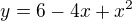 kopírovat do textarea $y=6-4x+x^2 $