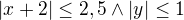 $|x+2|\le 2,5\wedge |y|\le 1$