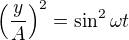$\left(\frac{y}{A}\right)^2=\sin^2\omega t$