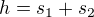 kopírovat do textarea $h=s_{1}+s_{2}$
