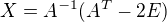 kopírovat do textarea $X=A^{-1}(A^{T}-2E)$