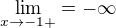 $\lim_{x\to-1+}=-\infty $