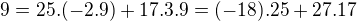 $9=25.(-2.9)+17.3.9=(-18).25+27.17$