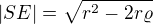 $|SE| = \sqrt{r^{2} - 2 r \varrho}$