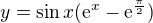 kopírovat do textarea $y=\sin x(\mathrm{e}^{x}-\mathrm{e}^{\frac{\pi }{2}})$