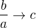 $\frac {b}{a} \to c$