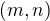 $(m,n)$
