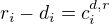 $r_i - d_i = c^{d,r}_i$