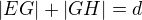 kopírovat do textarea $|EG|+|GH|=d$