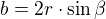 $b=2r\cdot\sin\beta$
