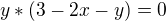 $y*(3-2x-y)=0$