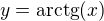 $y=\text{arctg}(x)$
