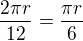 kopírovat do textarea $\frac{2\pi r}{12} = \frac{\pi r}{6}$