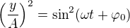 $\left(\frac{y}{A}\right)^2=\sin ^2(\omega t+\varphi _0)$