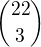${22 \choose 3}$