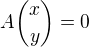 $A{x\choose y}=0$
