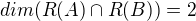 $dim(R(A)\cap R(B))=2$