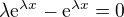 $\lambda \text{e}^{\lambda x} - \text{e}^{\lambda x} = 0$