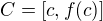 $C = [c, f(c)]$