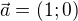 $\vec a=(1;0)$