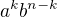 $a^kb^{n-k}$