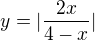 $y= |\frac{2x}{4-x}|$