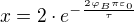 $x=2\cdot e^{-\frac{2\varphi_B\pi\varepsilon_0}{\tau}}$