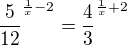 $\frac5{12}^{{\frac1x}-2}=\frac43^{{\frac1x}+2}$