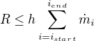 kopírovat do textarea $R \le h \sum_{i=i_{start}}^{i_{end}} \dot{m}_{i} $