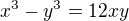 $x^3-y^3=12xy$