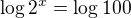 kopírovat do textarea $\log2^x=\log100$