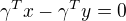 $\gamma ^{T}x-\gamma ^{T}y=0$