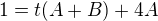 kopírovat do textarea $1=t(A+B)+4A$