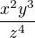 $\frac{x^2y^3}{z^4}$